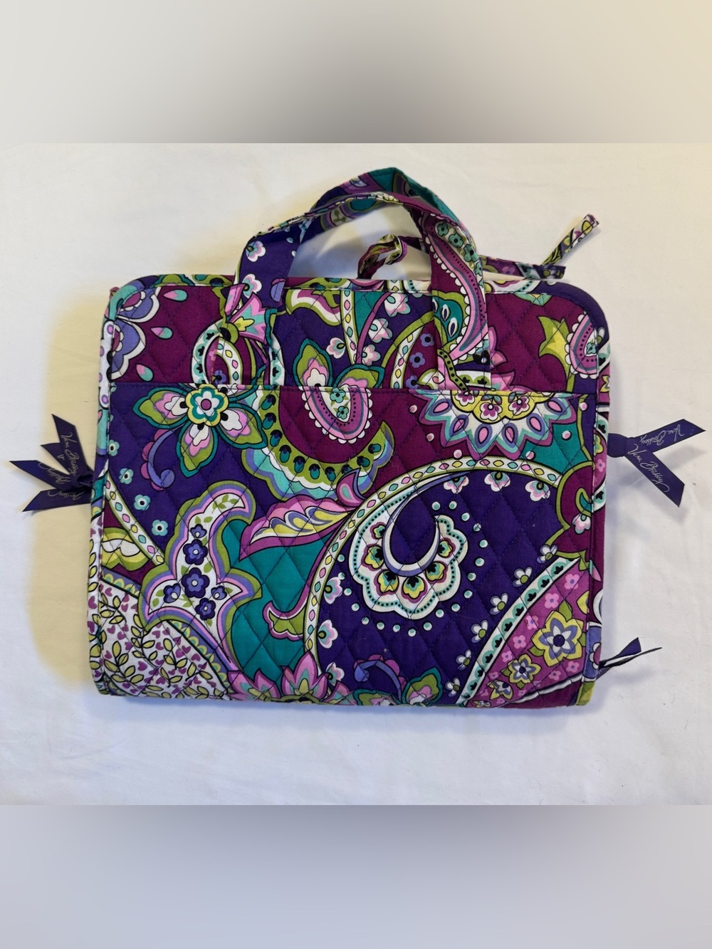 Vera Bradley Grand Travel Organizer Hanging Cosmetic Bag Plum Crazy Paisley